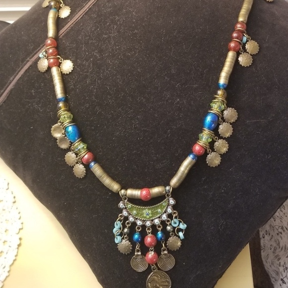 Bohemian Handmade multi color Necklace - Picture 1 of 6